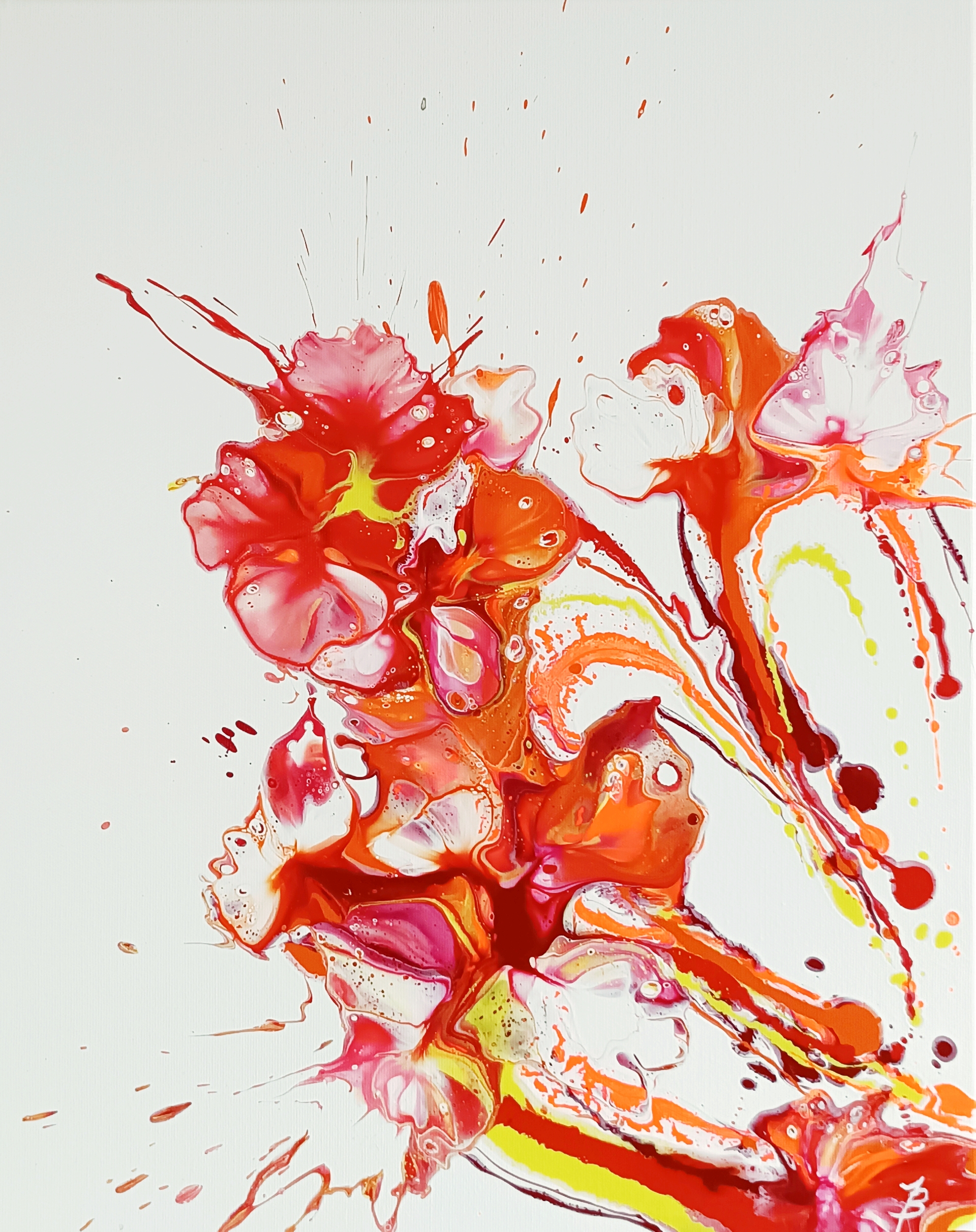 Pomaranczowe kwiaty 40x50